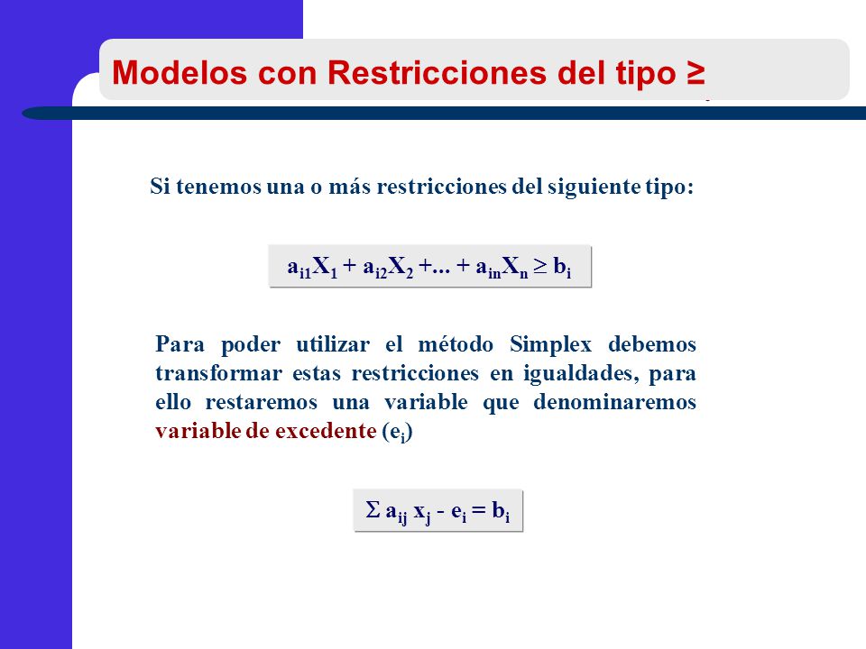 Modelo con Restricciones del Tipo 