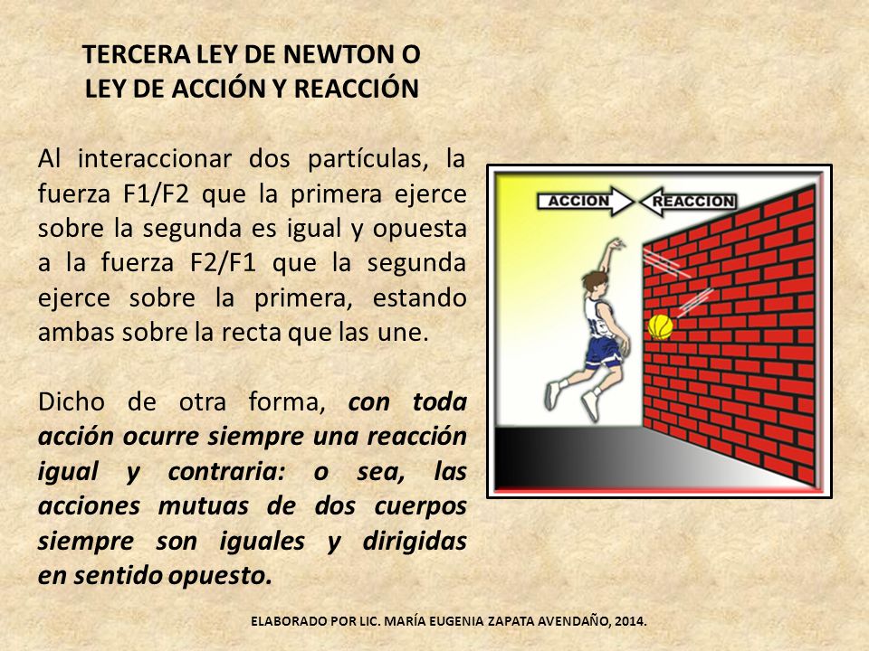 TERCERA LEY DE NEWTON O LEY DE ACCIÓN Y REACCIÓN