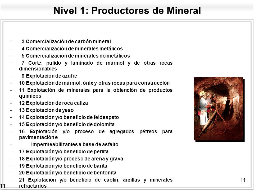 Nivel 1: Productores de Mineral