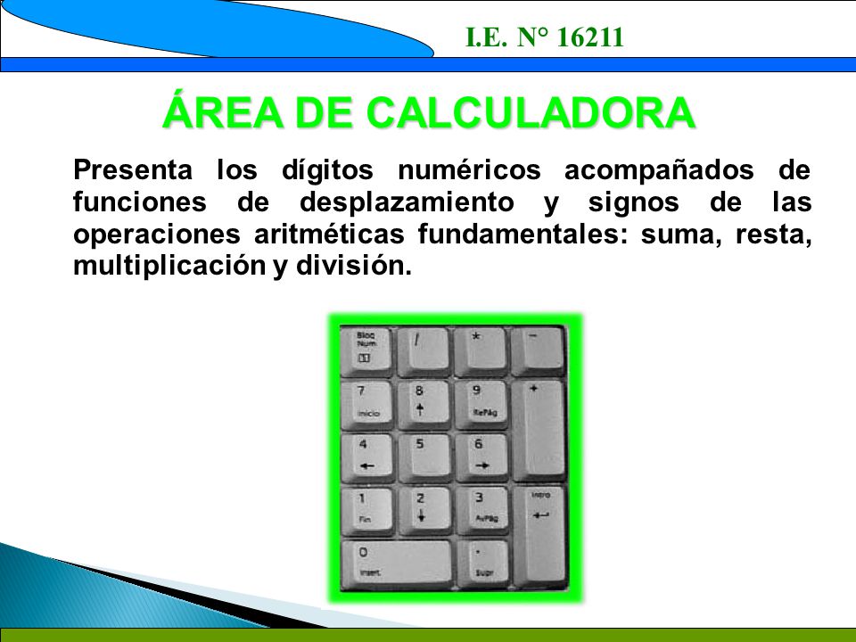ÁREA DE CALCULADORA I.E. N° 16211