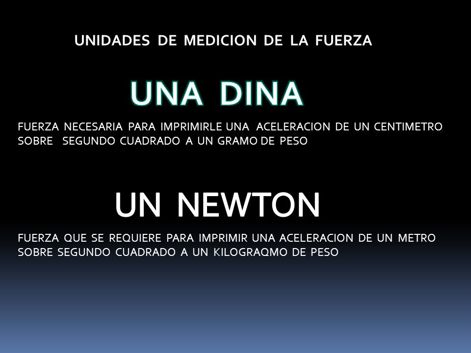 UNA DINA UN NEWTON UNIDADES DE MEDICION DE LA FUERZA