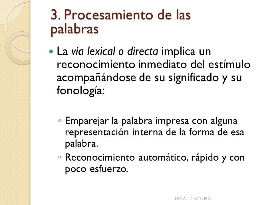 3. Procesamiento de las palabras