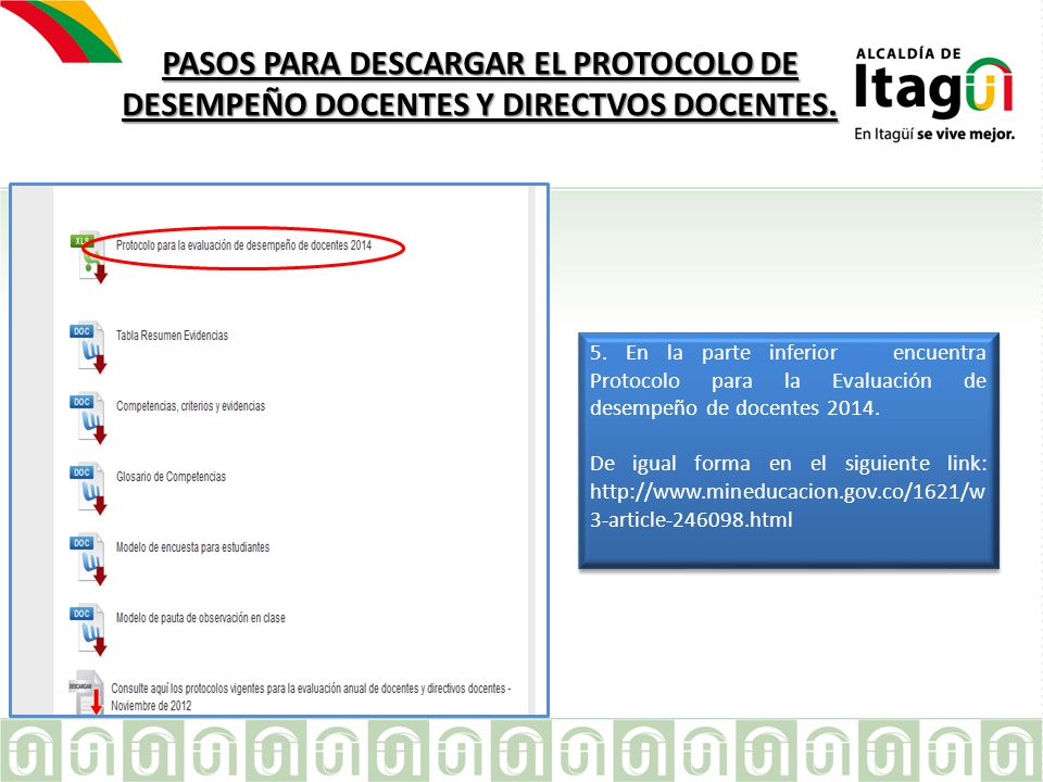 PASOS PARA DESCARGAR EL PROTOCOLO DE DESEMPEÑO DOCENTES Y DIRECTVOS DOCENTES.