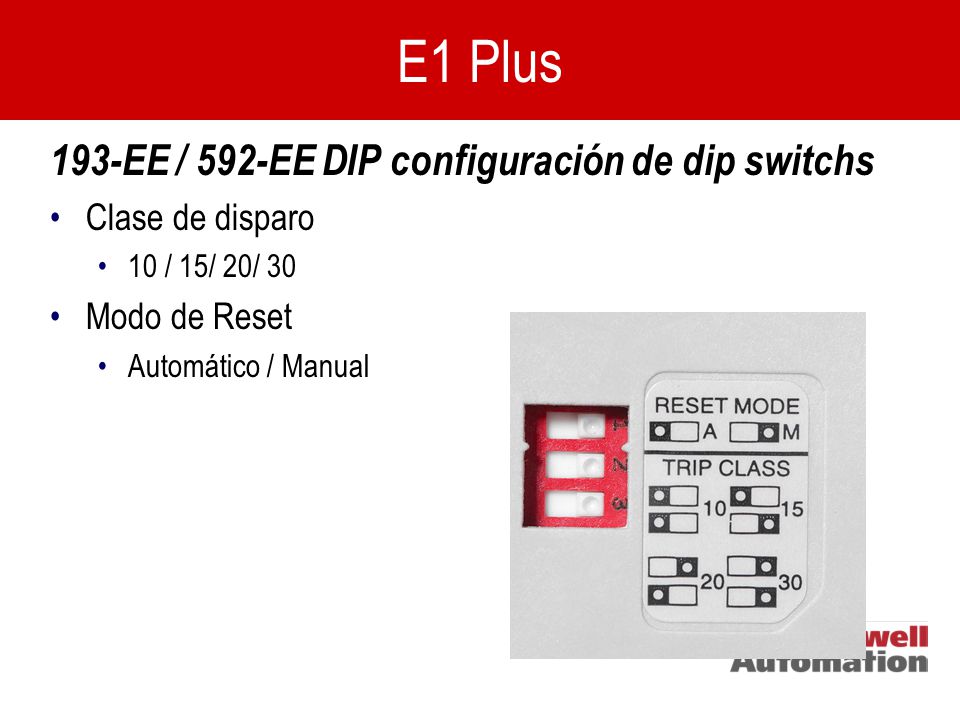 E1 Plus 193-EE / 592-EE DIP configuración de dip switchs