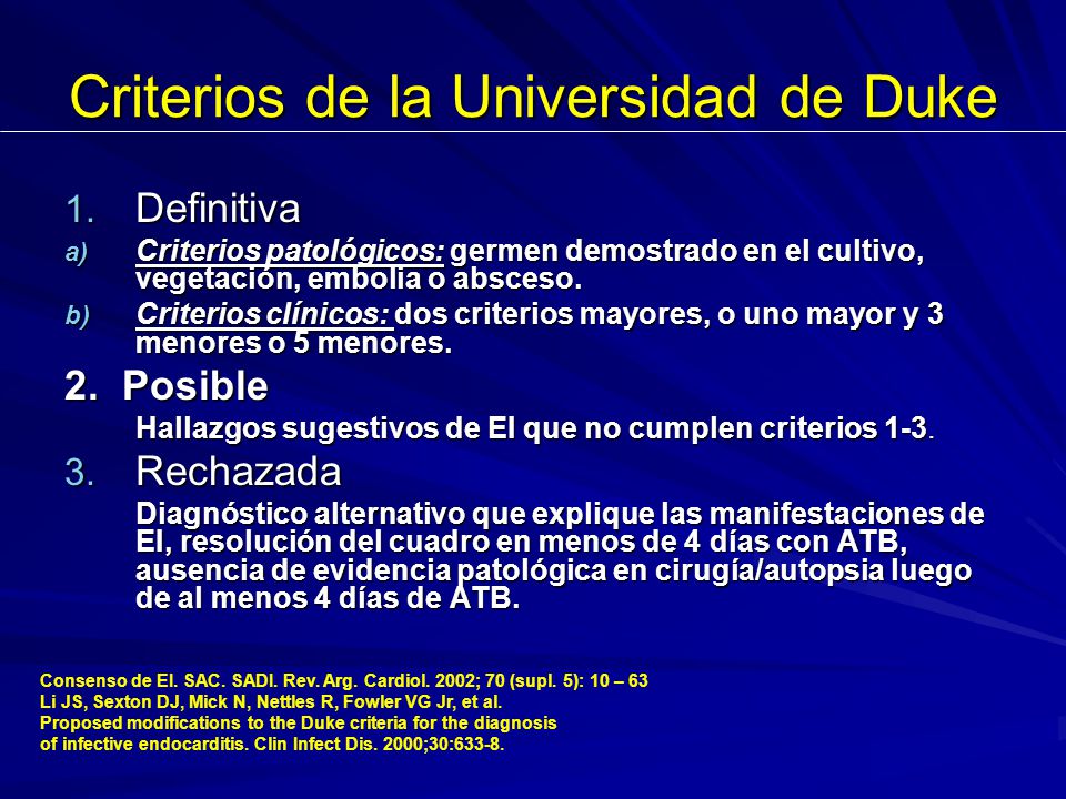 Criterios de la Universidad de Duke