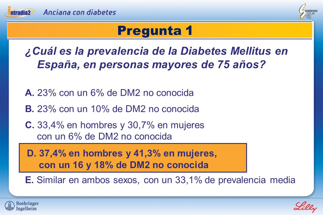 ¿Cuál es la prevalencia de la Diabetes Mellitus en España, en personas mayores de 75 años