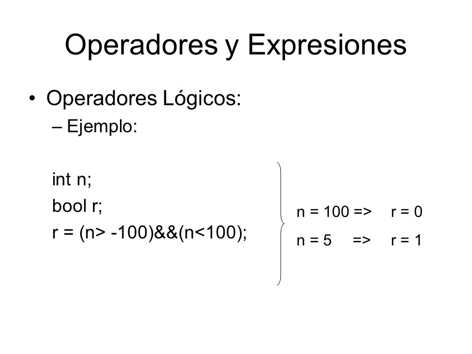 Operadores y Expresiones