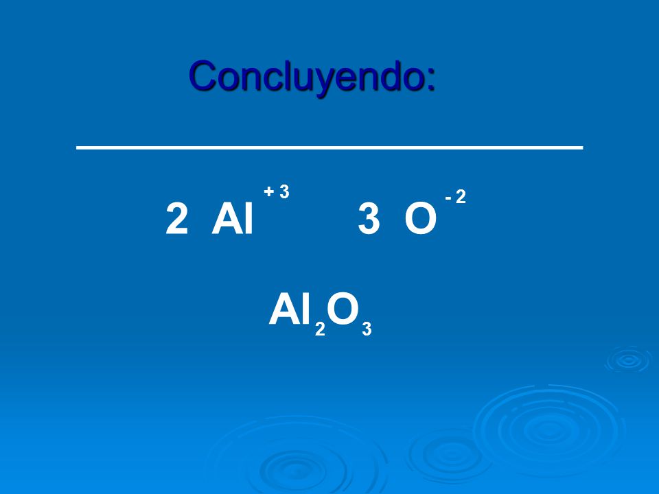 Concluyendo: _________________________ Al 3 O Al O 2 3