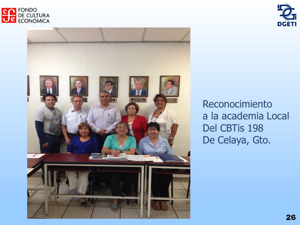 Reconocimiento a la academia Local Del CBTis 198 De Celaya, Gto.