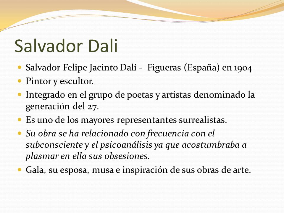 Salvador Dali Salvador Felipe Jacinto Dalí - Figueras (España) en 1904