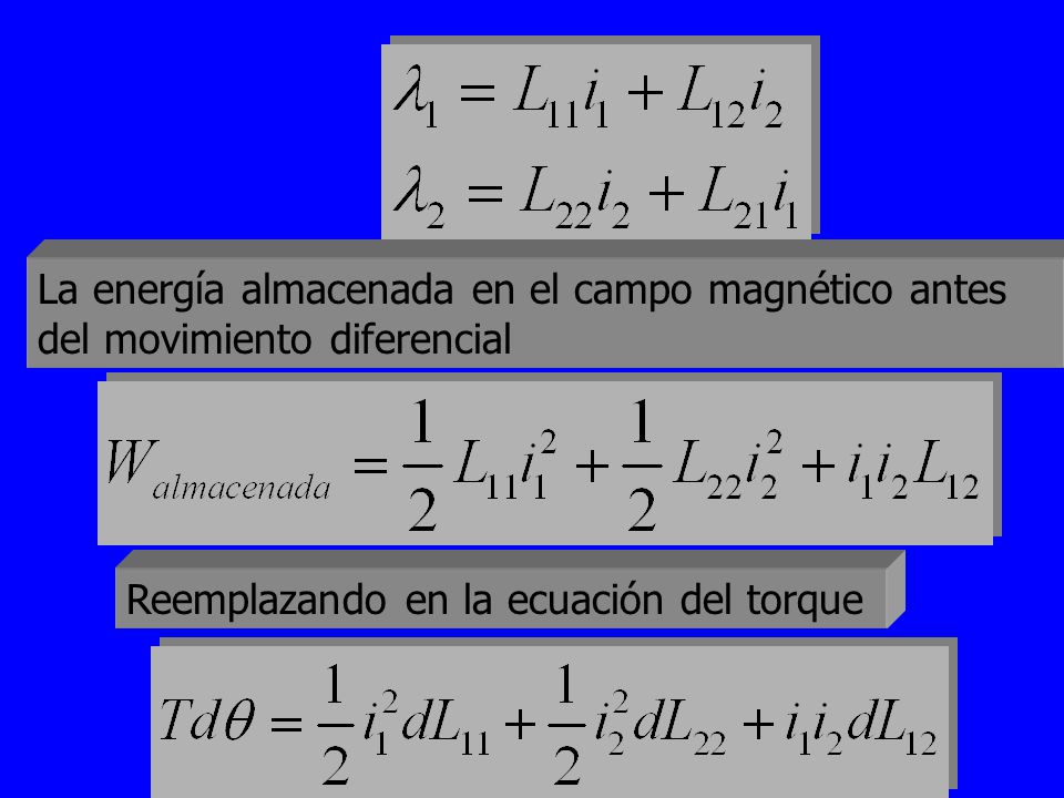 La energía almacenada en el campo magnético antes del movimiento diferencial