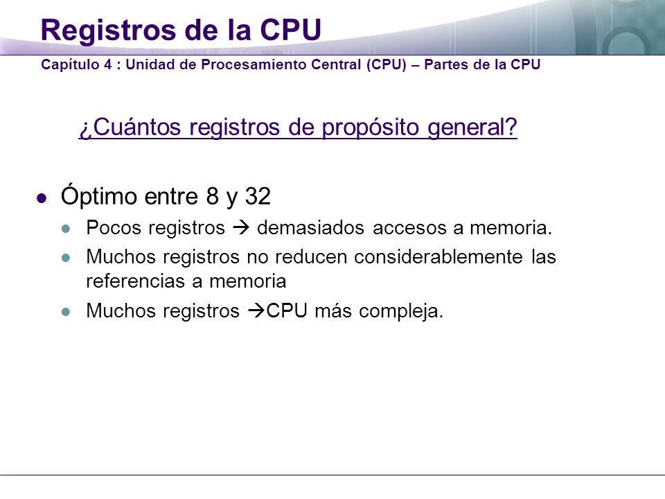 ¿Cuántos registros de propósito general
