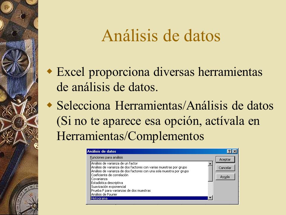 Análisis de datos Excel proporciona diversas herramientas de análisis de datos.