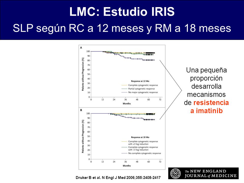 LMC: Estudio IRIS SLP según RC a 12 meses y RM a 18 meses