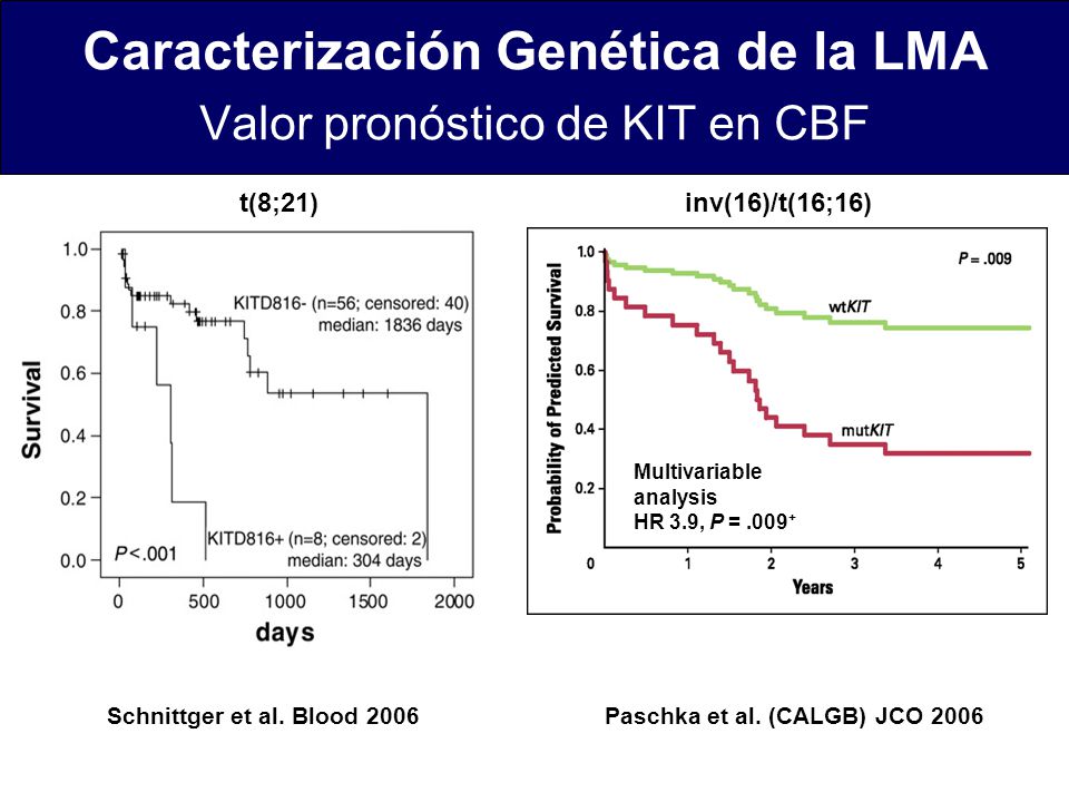 Caracterización Genética de la LMA Valor pronóstico de KIT en CBF