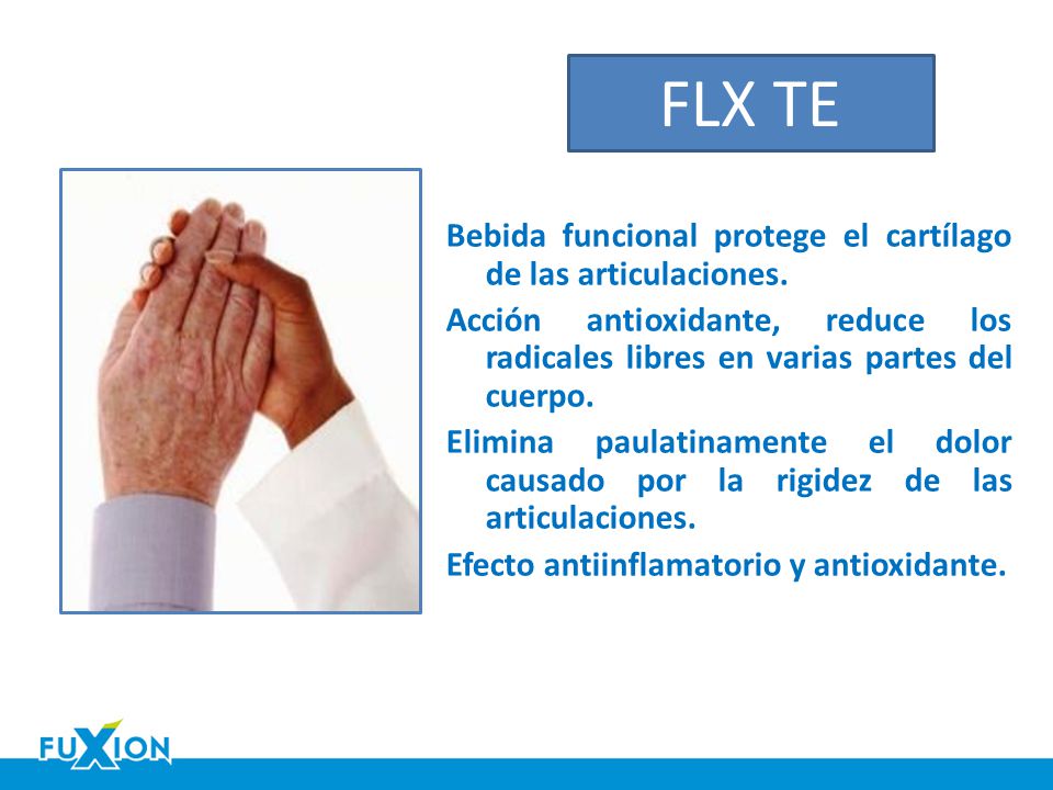 FLX TE Bebida funcional protege el cartílago de las articulaciones.