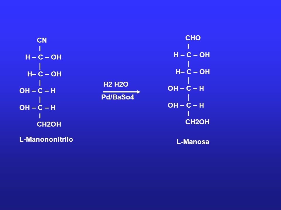 CHO l. H – C – OH. | H– C – OH. OH – C – H. CH2OH. CN. l. H – C – OH. | H– C – OH. OH – C – H.