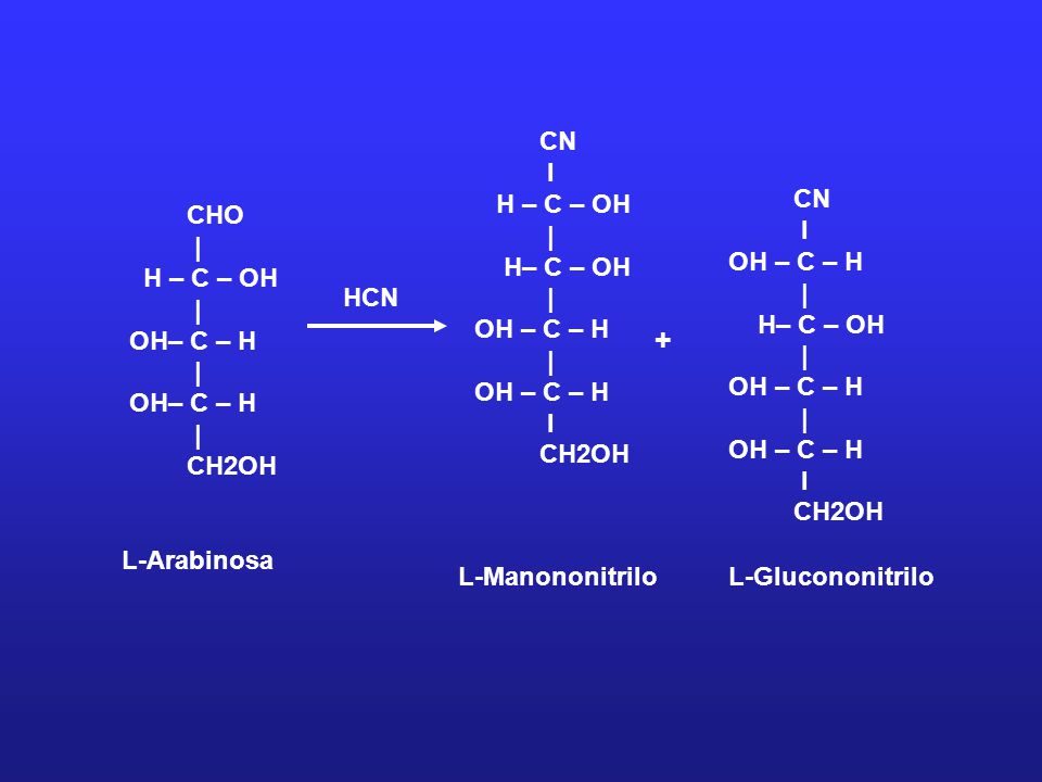 + CN l H – C – OH | H– C – OH OH – C – H CH2OH CN l OH – C – H |