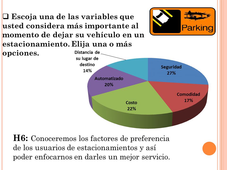 Escoja una de las variables que usted considera más importante al momento de dejar su vehículo en un estacionamiento. Elija una o más opciones.