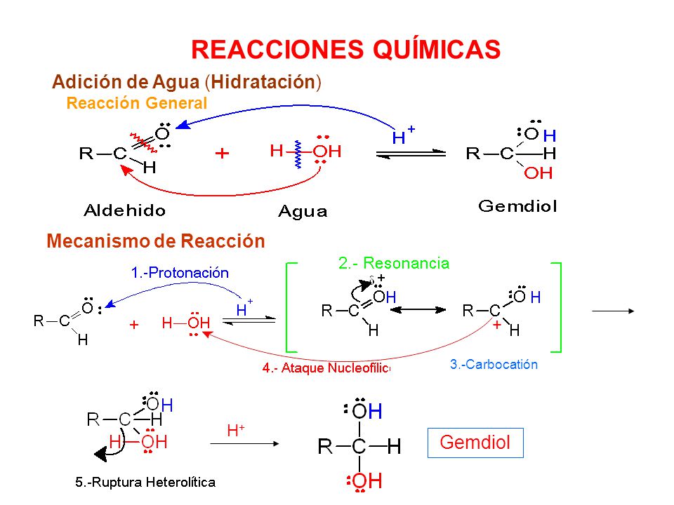 REACCIONES QUÍMICAS Adición de Agua (Hidratación)