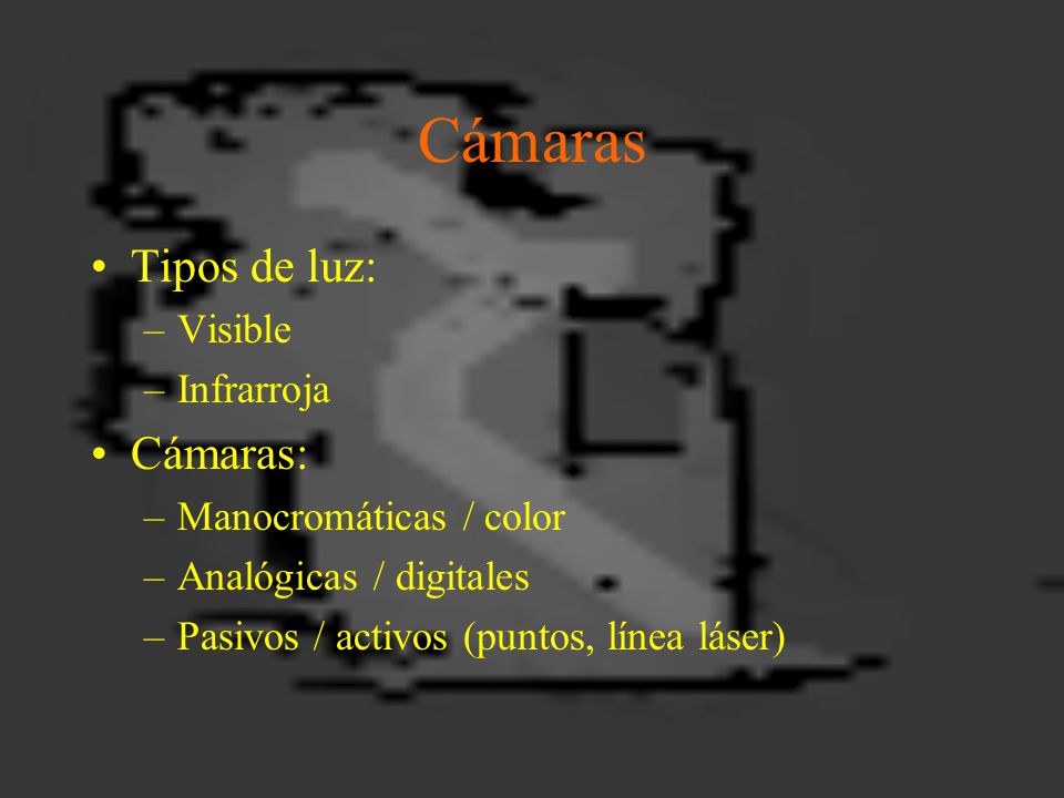 Cámaras Tipos de luz: Cámaras: Visible Infrarroja