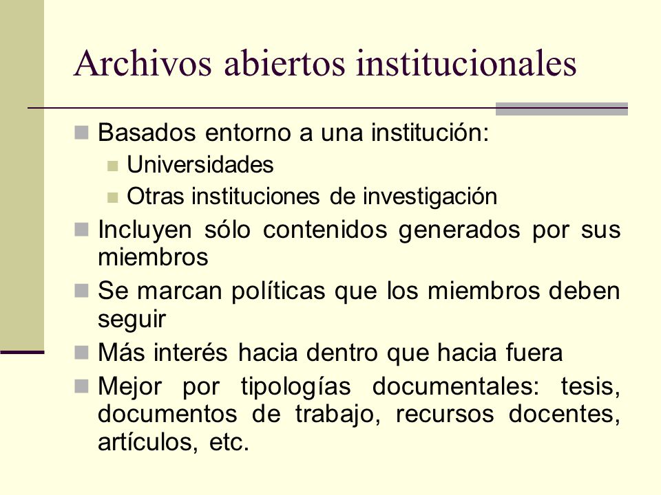 Archivos abiertos institucionales