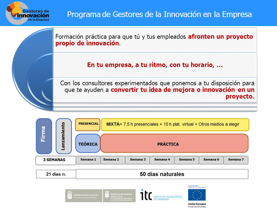 En tu empresa, a tu ritmo, con tu horario, …