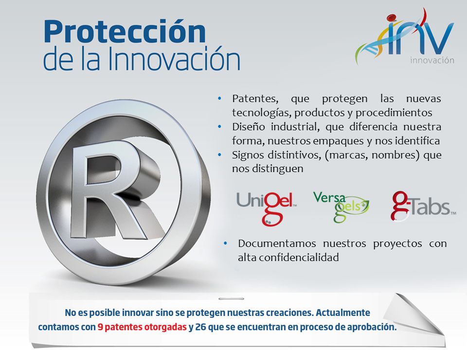Patentes, que protegen las nuevas tecnologías, productos y procedimientos