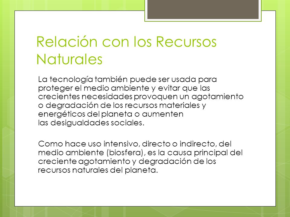 Relación con los Recursos Naturales