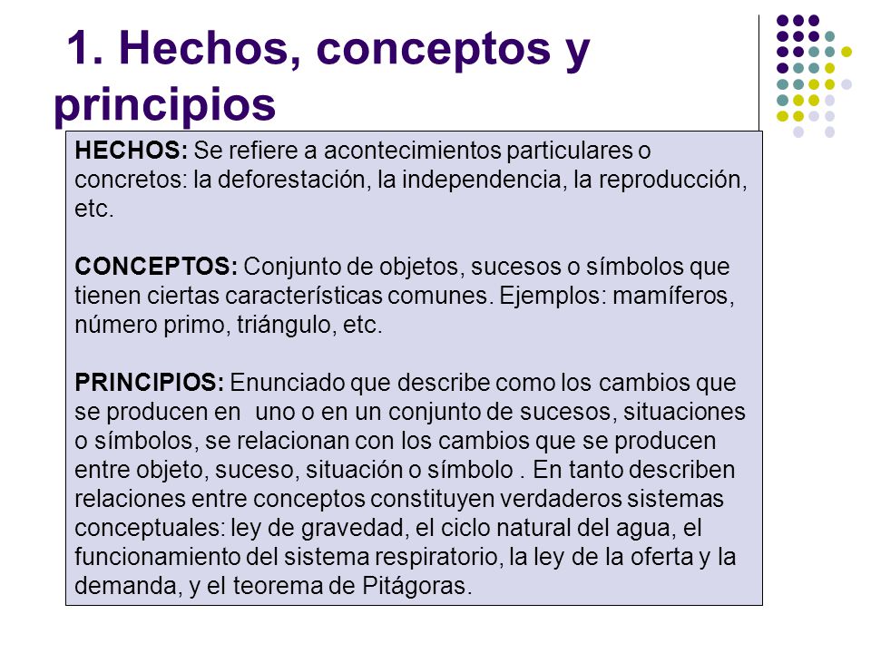 1. Hechos, conceptos y principios