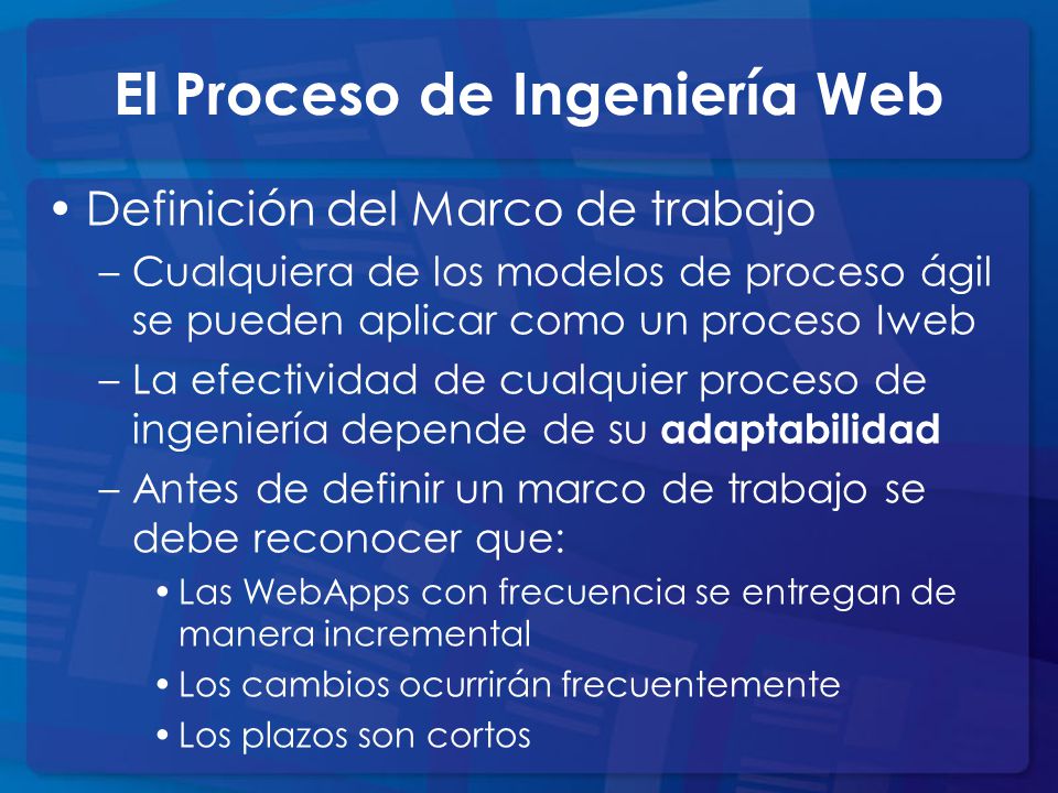 El Proceso de Ingeniería Web