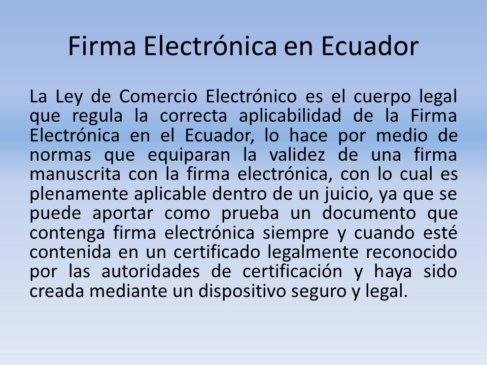 Firma Electrónica en Ecuador