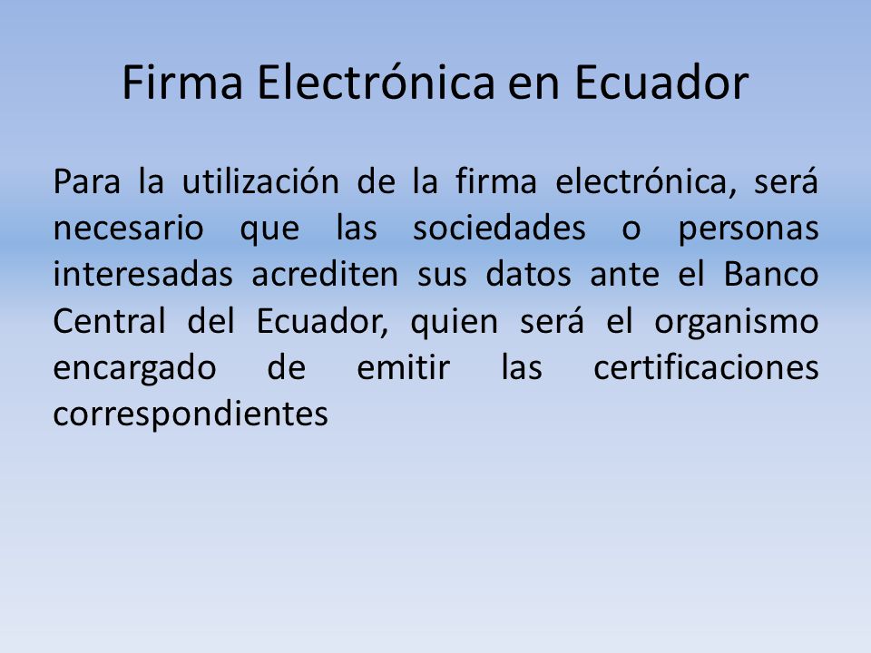Firma Electrónica en Ecuador