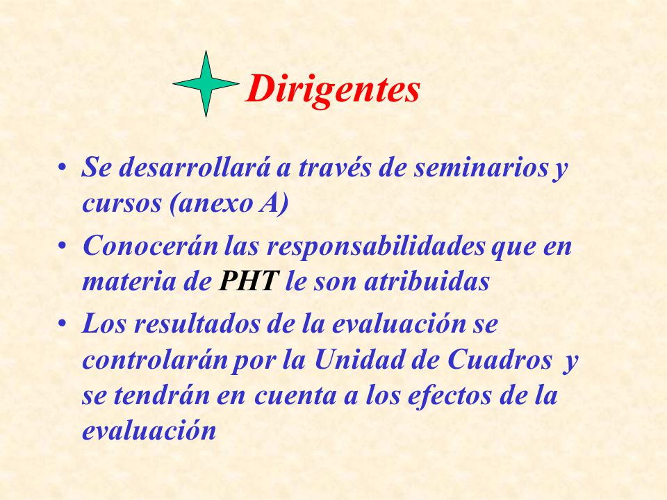 Dirigentes Se desarrollará a través de seminarios y cursos (anexo A)