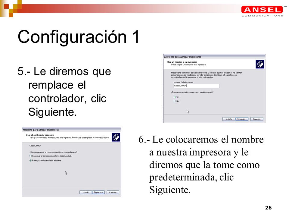 Configuración Le diremos que remplace el controlador, clic Siguiente.