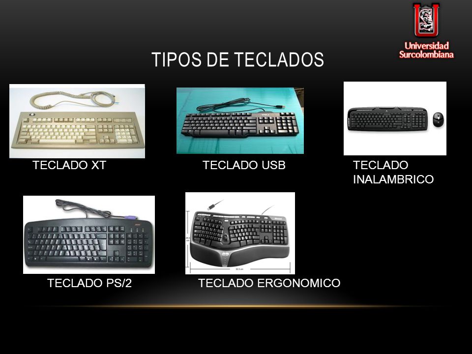 tipos de teclados TECLADO XT TECLADO USB TECLADO INALAMBRICO