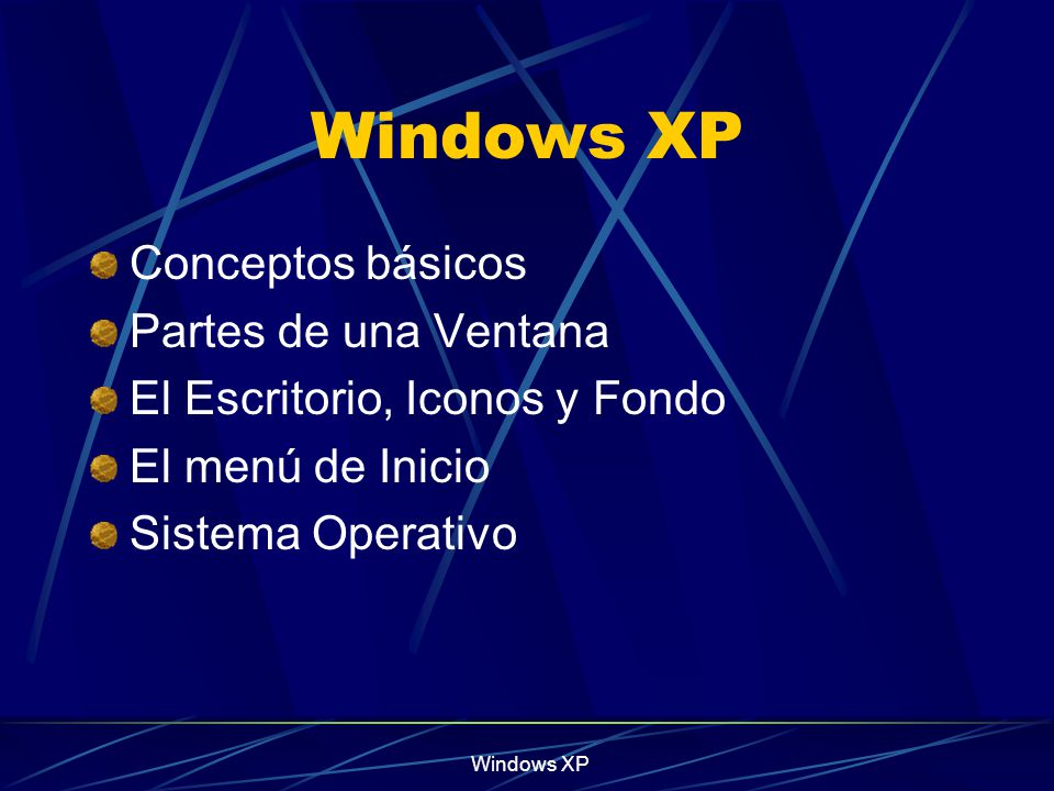 Windows XP Conceptos básicos Partes de una Ventana