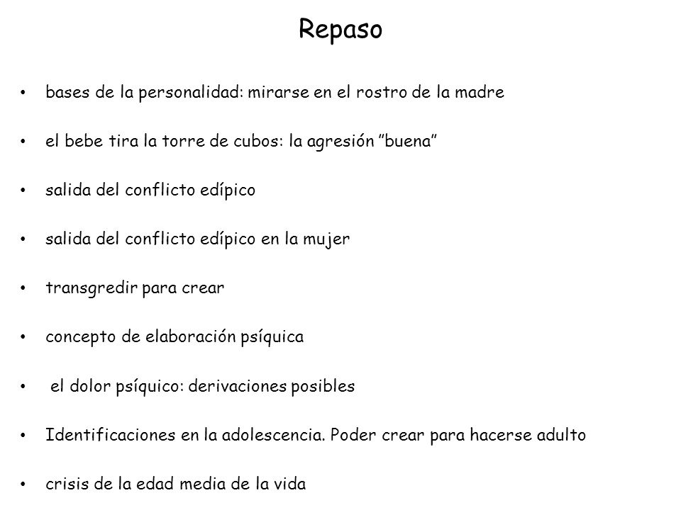Repaso bases de la personalidad: mirarse en el rostro de la madre