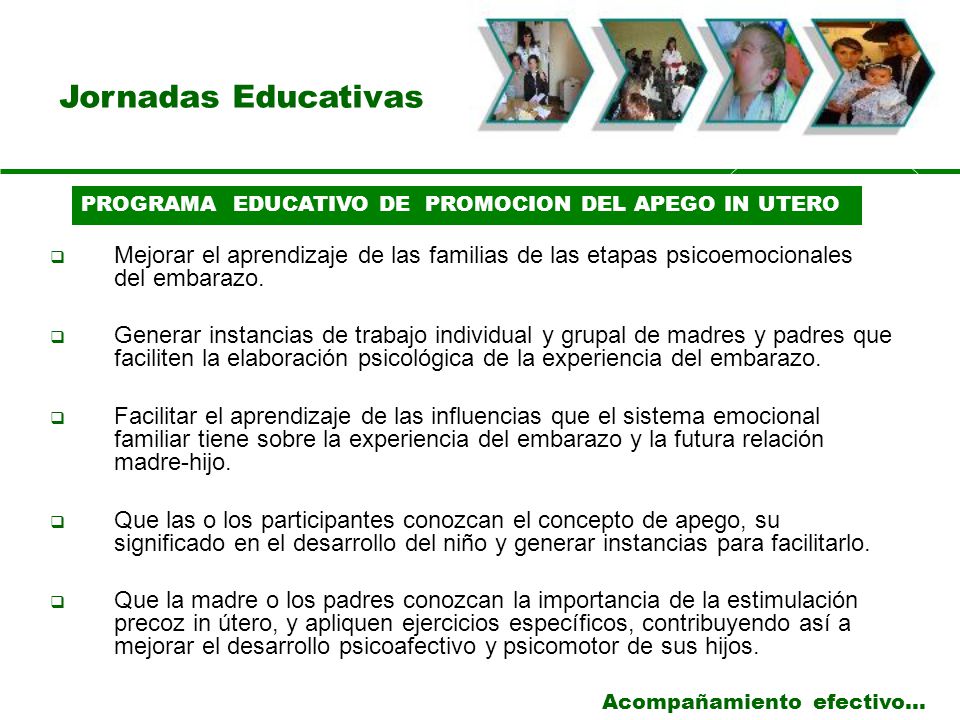 Jornadas Educativas PROGRAMA EDUCATIVO DE PROMOCION DEL APEGO IN UTERO.