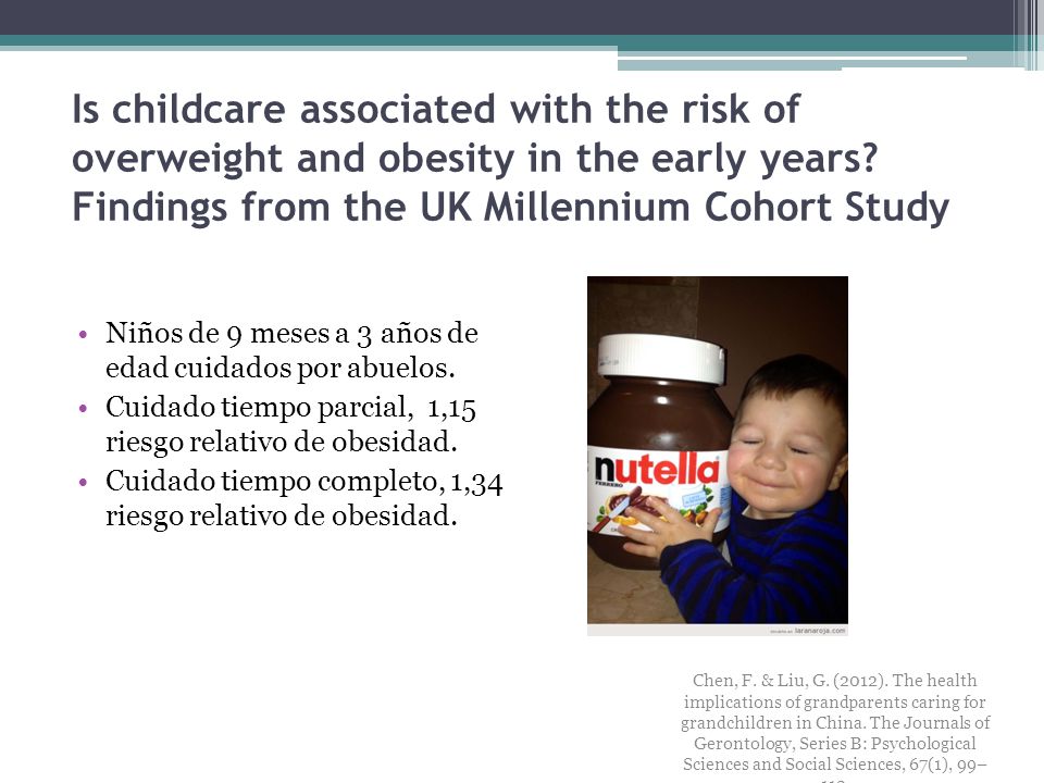 Is childcare associated with the risk of overweight and obesity in the early years Findings from the UK Millennium Cohort Study