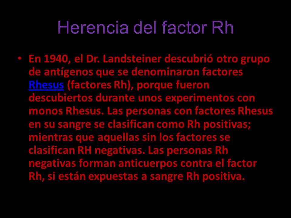 Herencia del factor Rh