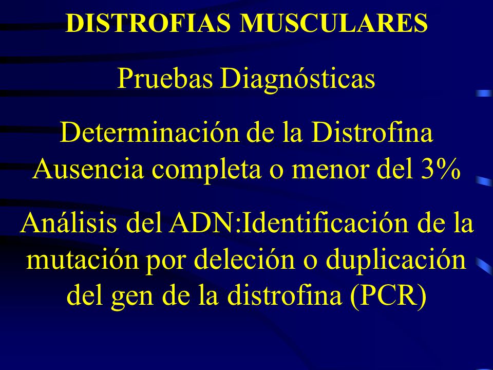 Determinación de la Distrofina Ausencia completa o menor del 3%