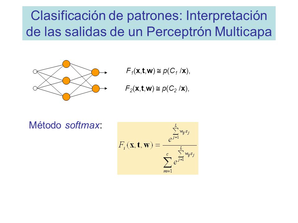 Clasificación de patrones: Interpretación de las salidas de un Perceptrón Multicapa