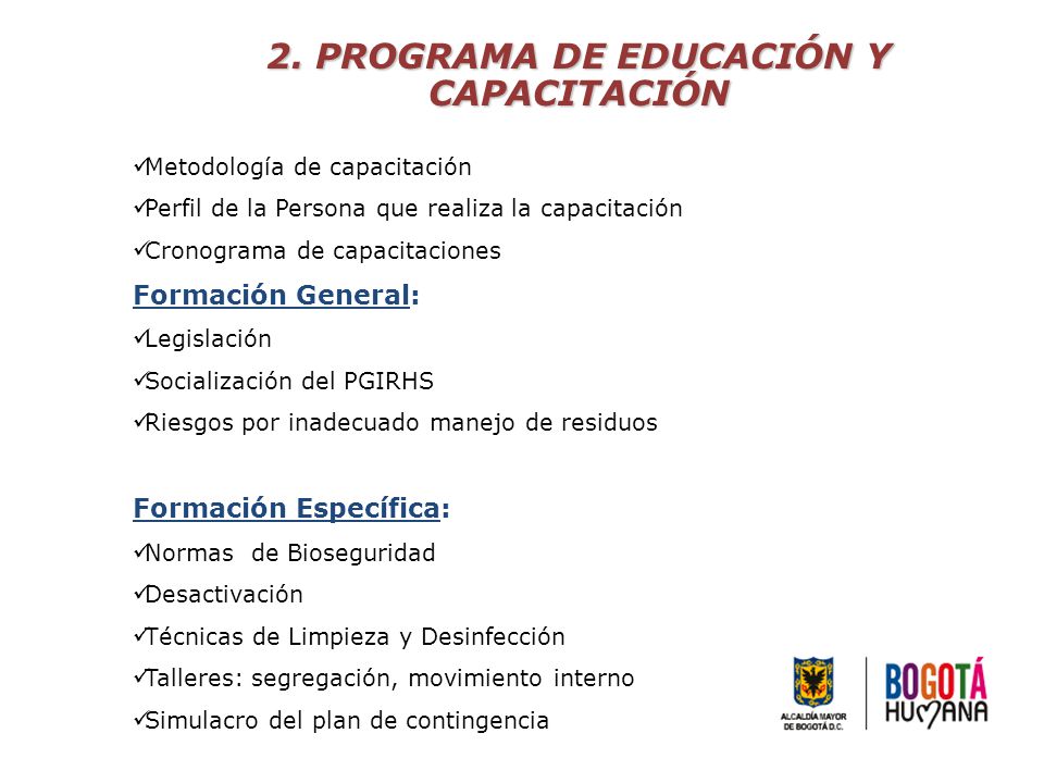 2. PROGRAMA DE EDUCACIÓN Y CAPACITACIÓN