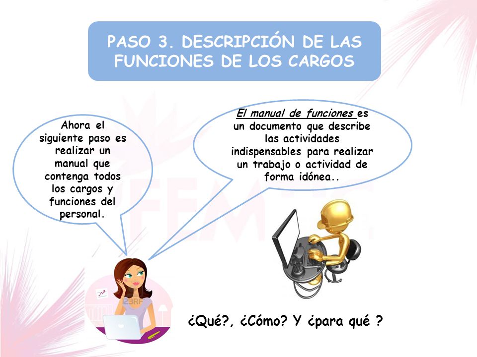 PASO 3. DESCRIPCIÓN DE LAS FUNCIONES DE LOS CARGOS
