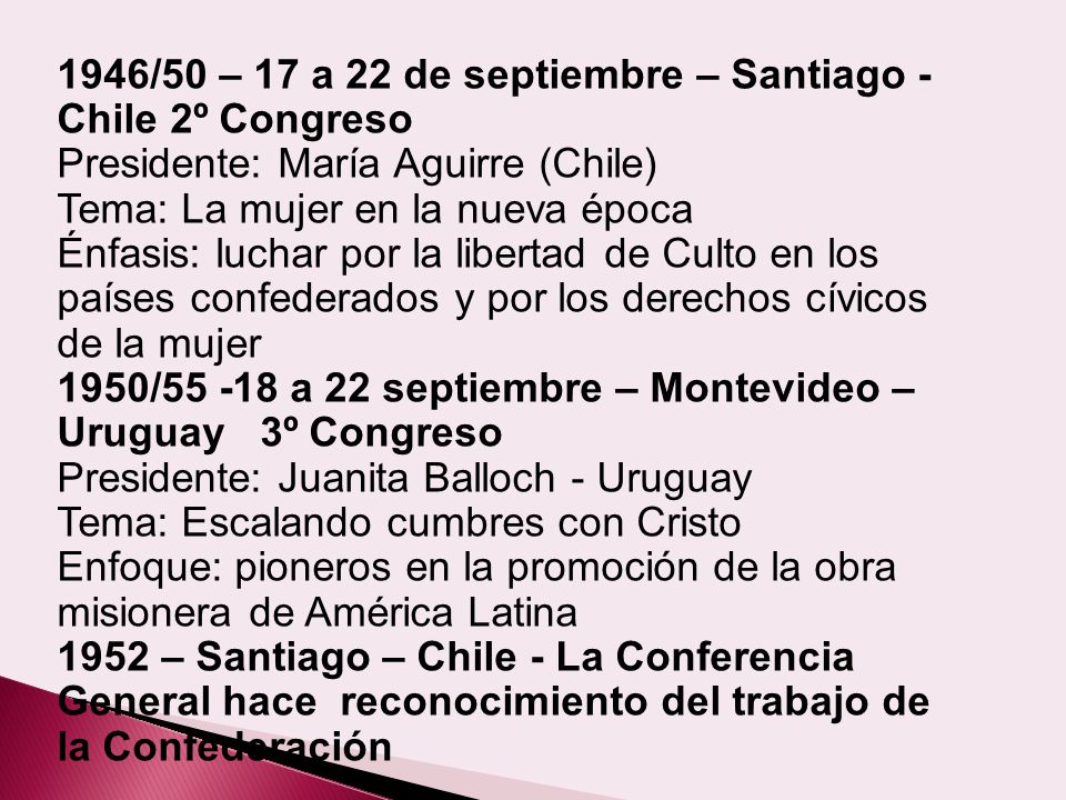 1946/50 – 17 a 22 de septiembre – Santiago - Chile 2º Congreso