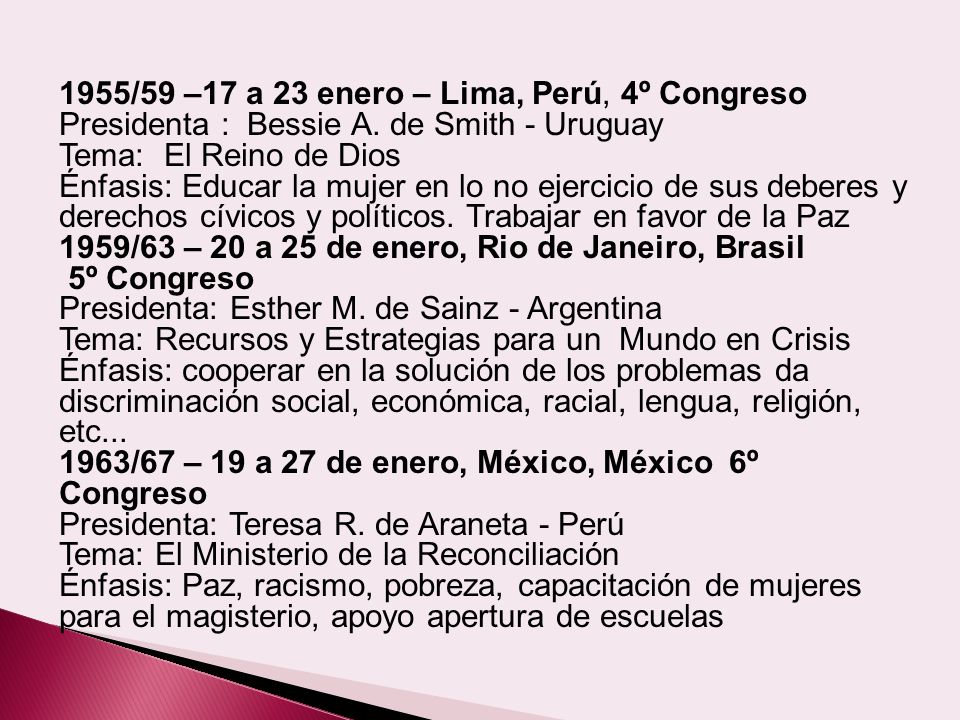 1955/59 –17 a 23 enero – Lima, Perú, 4º Congreso