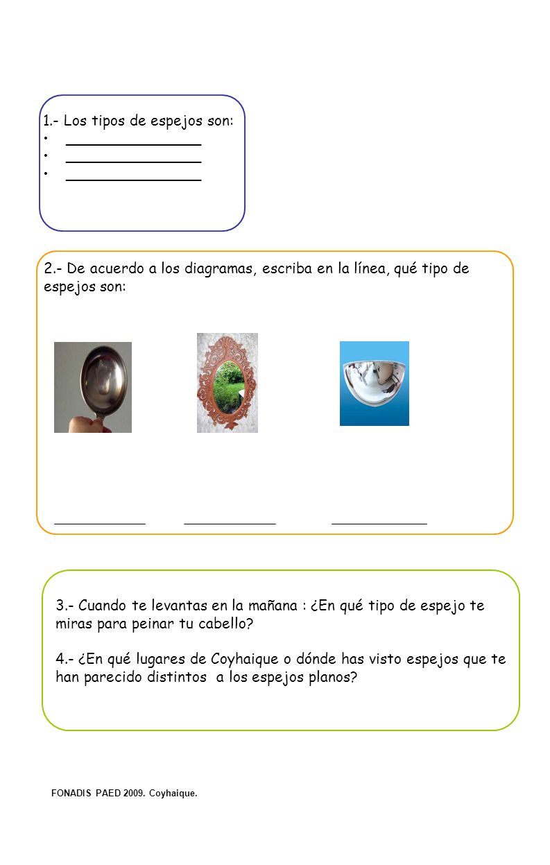 1.- Los tipos de espejos son: _______________