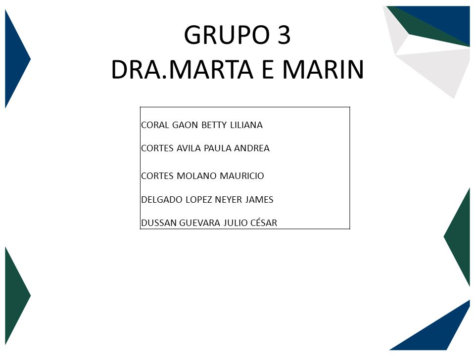 GRUPO 3 DRA.MARTA E MARIN CORAL GAON BETTY LILIANA