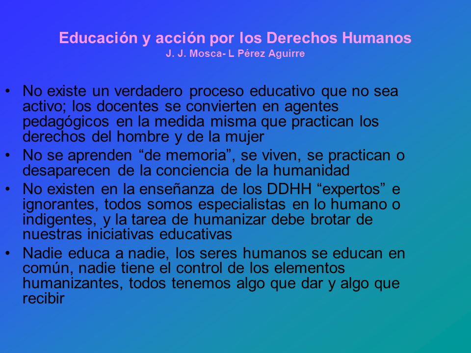 Educación y acción por los Derechos Humanos J. J